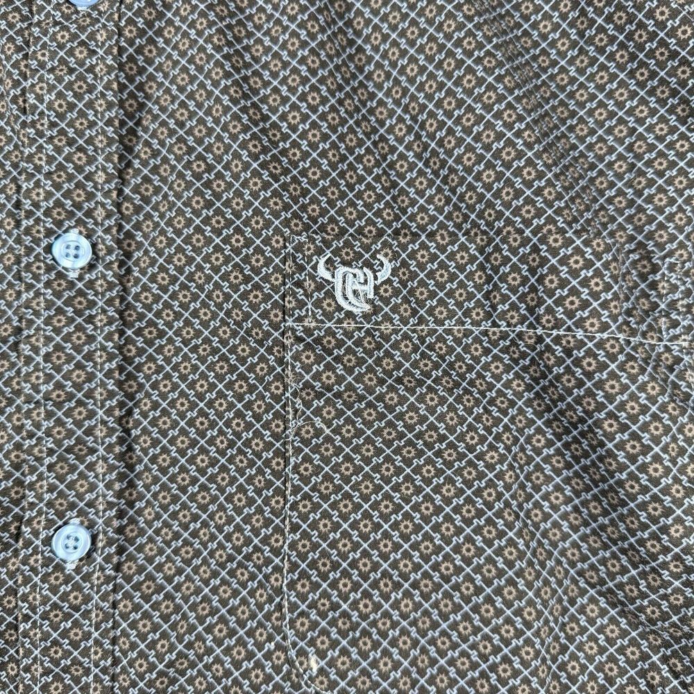 Cowboy Hardware Shirt Mens 2XL Graphic Blue Geometric Long‎ Sleeve Western - Picture 5 of 14
